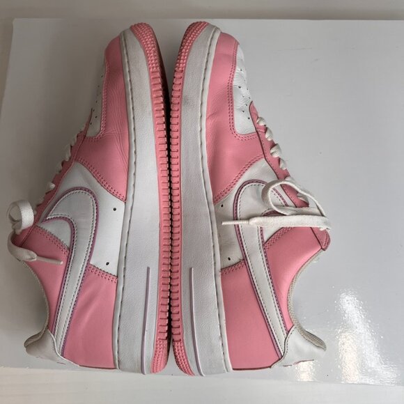 Vintage Nike Women Shoe 10.5 Air Force One Swoosh Low Lace Sneaker Pink Core Go - Picture 10 of 14